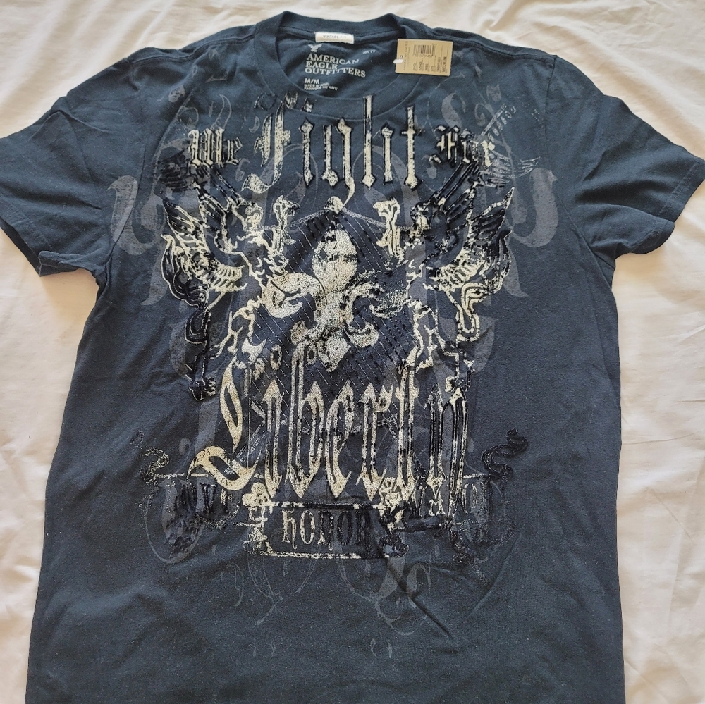 New American Eagle Outfitters Black Vintage Fit Medium M Short Sleeve T-shirt